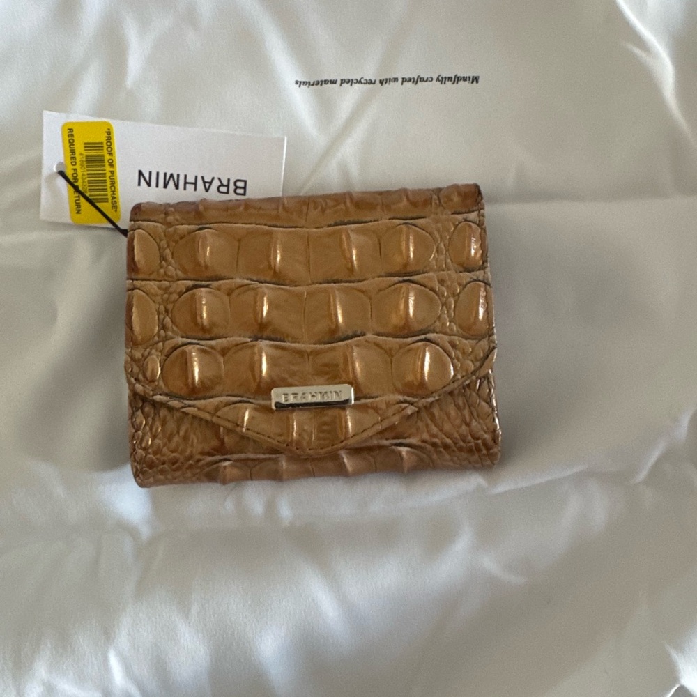 Brahmin Tan Crocodile Embossed Wallet